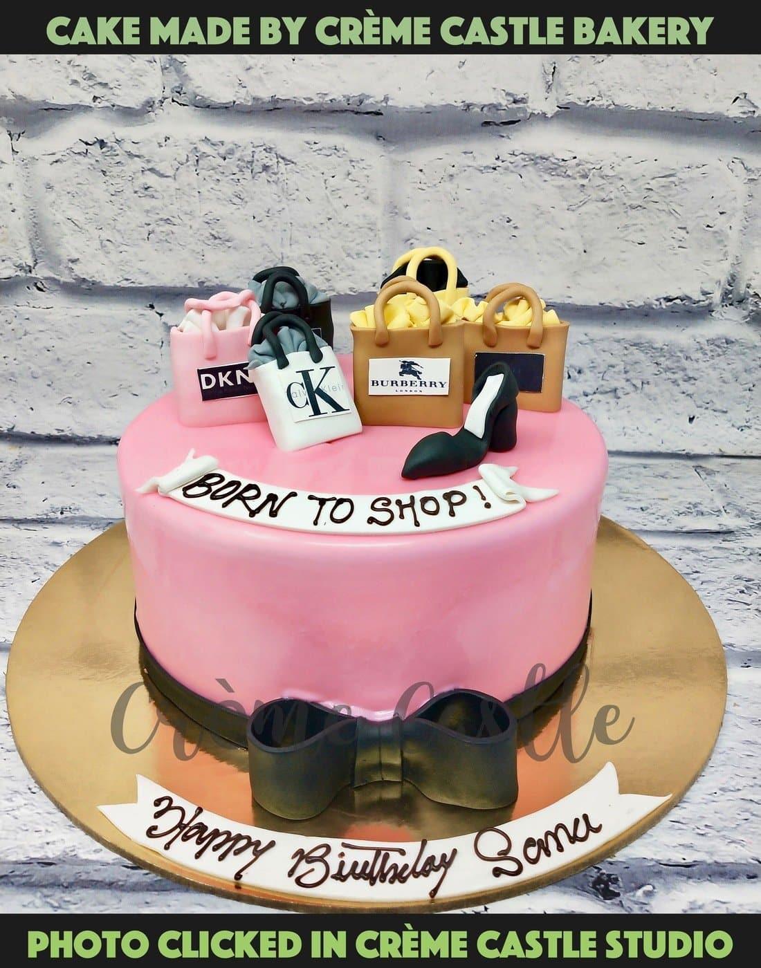 Pink Shopping Cake. Cake Designs for Women. Noida & Gurgaon