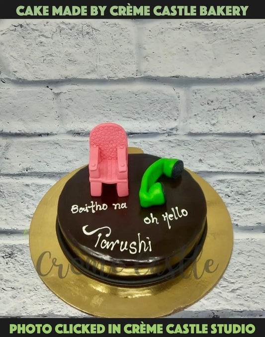 Chilling and calling cake - Creme Castle