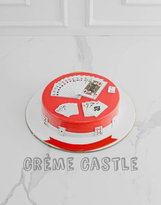 Poker and Cards theme Cake - Creme Castle