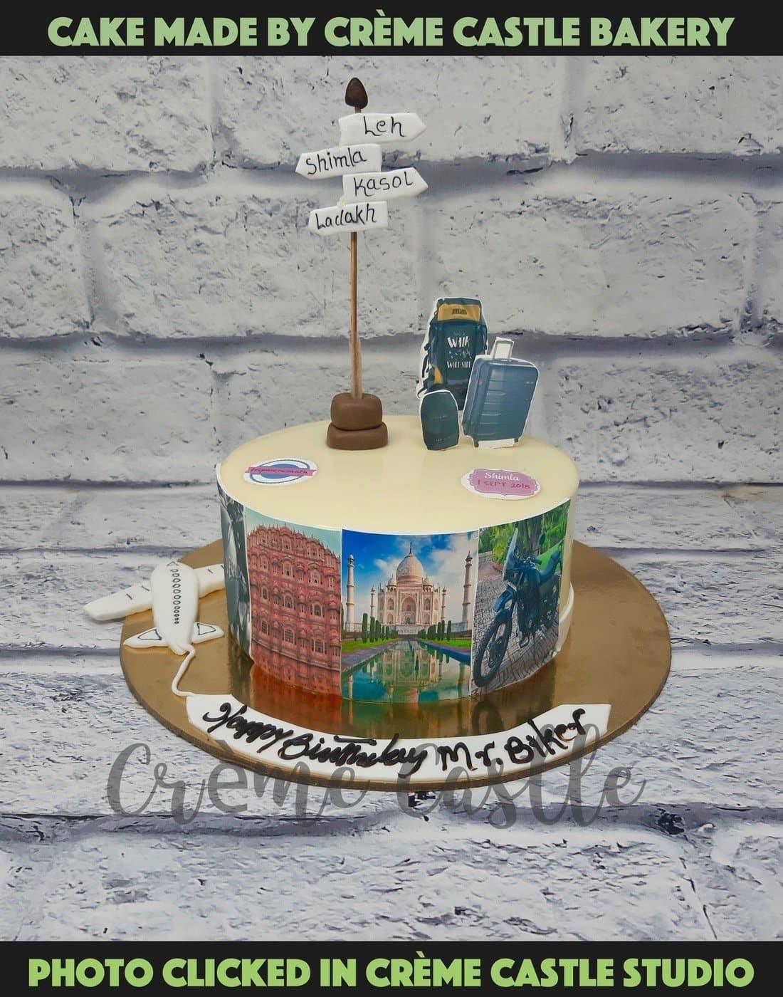Wanderlust Theme Cake - Creme Castle
