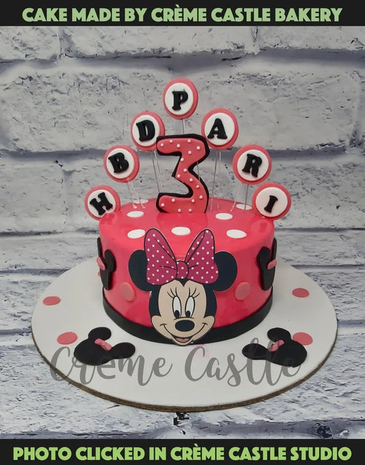 Minnie Mouse Pink Cake - Creme Castle