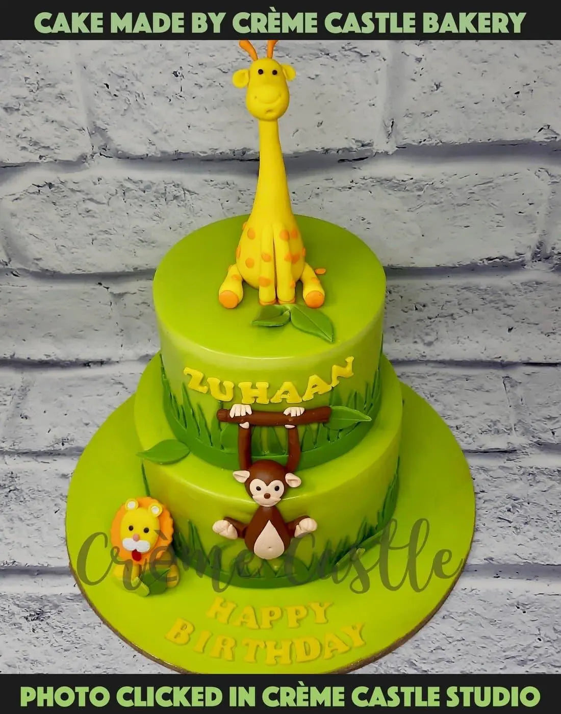 Hanging Monkey Jungle Cake - Creme Castle