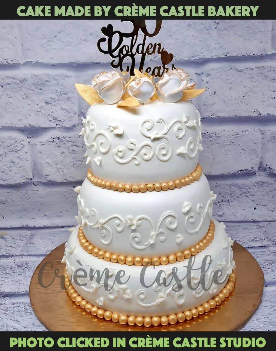 3 Tier Wedding Cake | Creme Castle