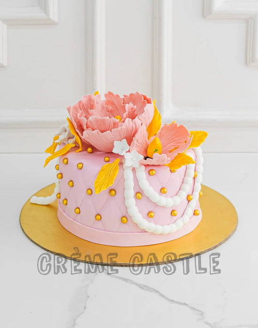 Peony Flower Cake - Creme Castle