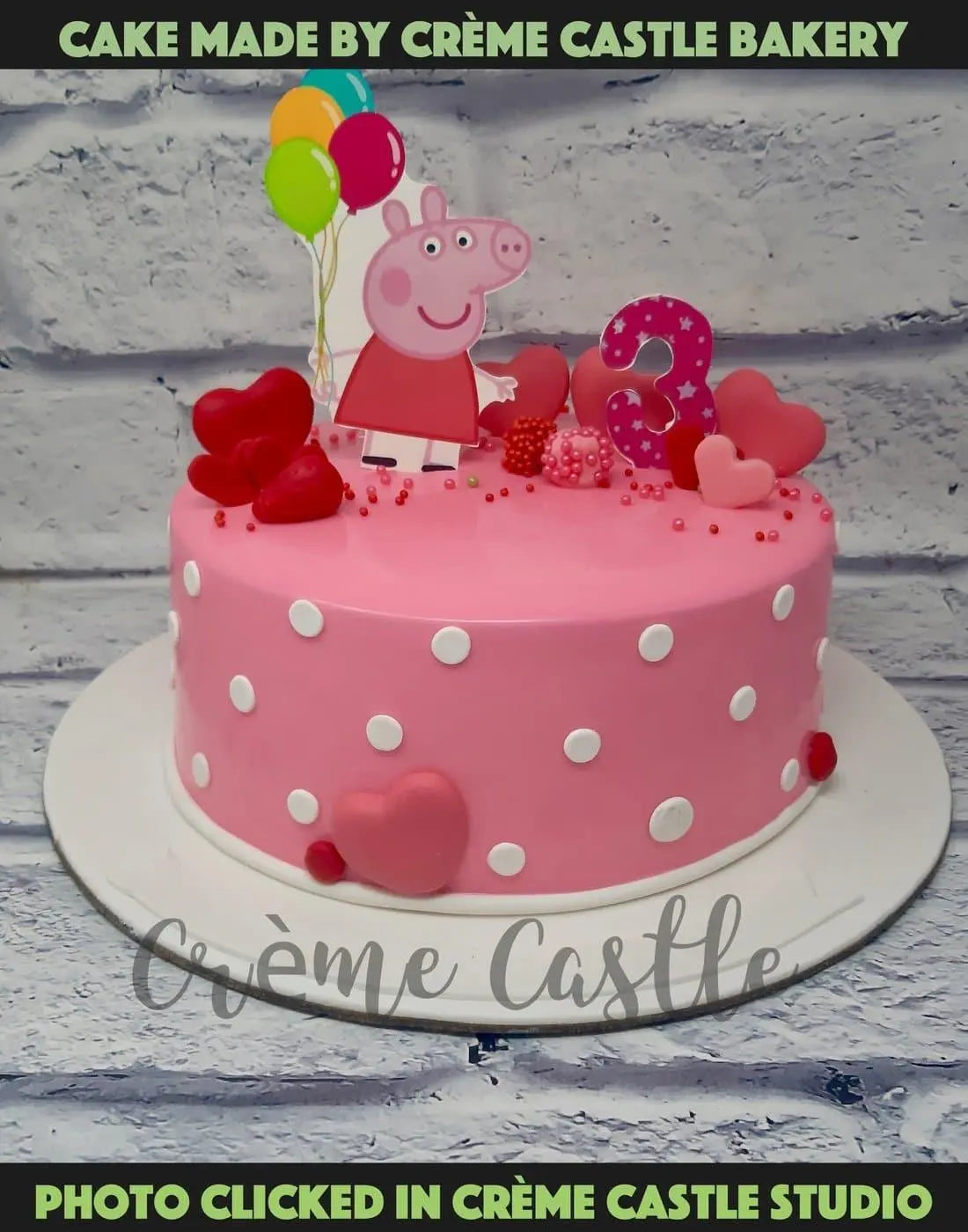 Cake Designs of Girls. Peppa Pig Face Cake. Noida & Gurgaon