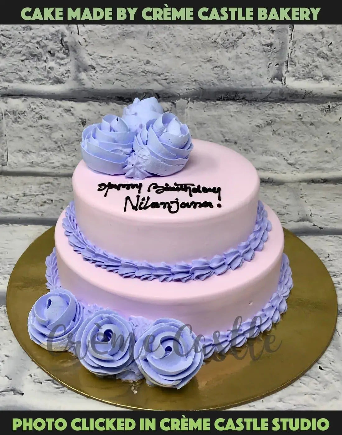 Purple 2 Tier Cake. Customized Cake Bakery Near Me. Noida & Gurgaon