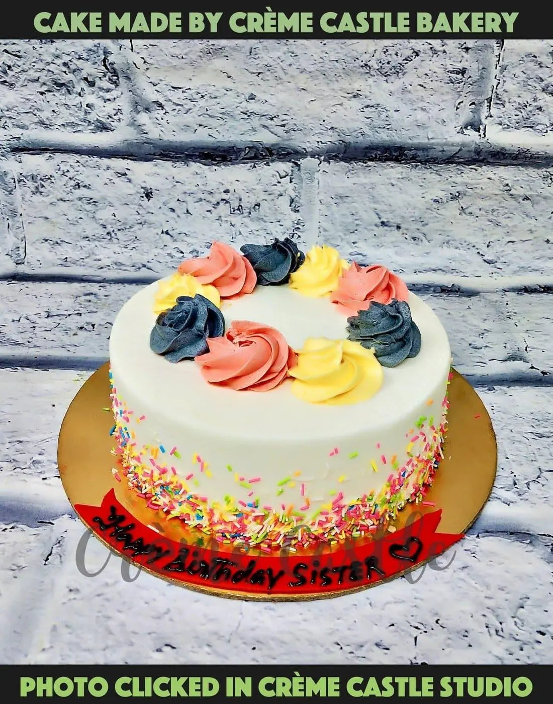 Buttercream Multicolour Cake - Creme Castle