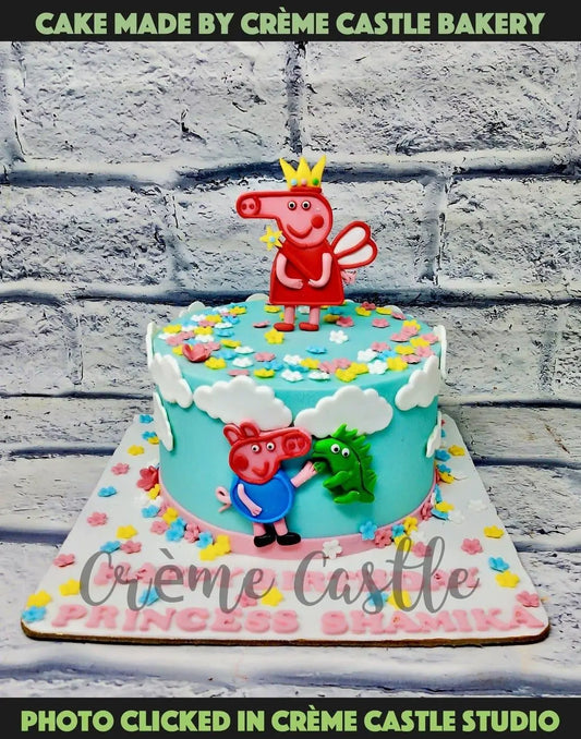 Peppa Pig Clouds Cake. Noida & Gurgaon