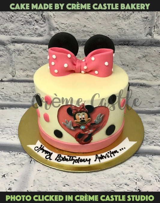 Cake Designs of Girls. Minnie Mouse Heart Cake. Noida & Gurgaon