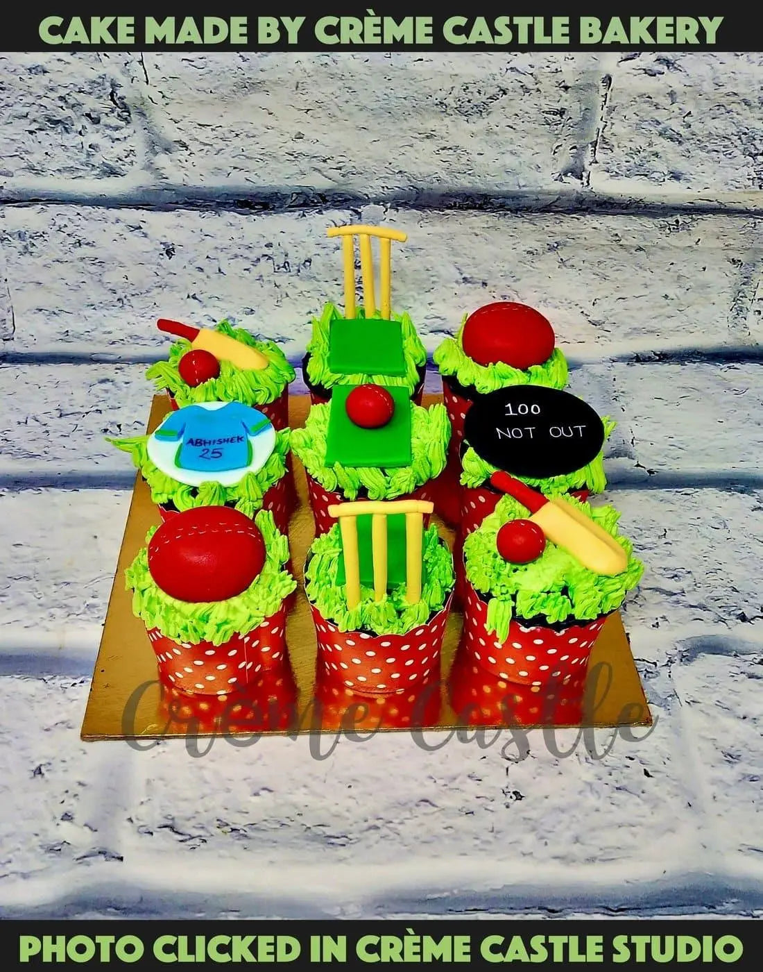 Cricket Theme Cupcakes. Cake Design For Boys. Noida & Gurgaon