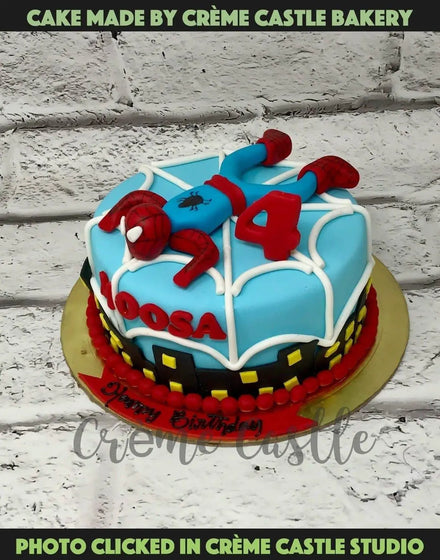 Spiderman Web Design Cake - Creme Castle