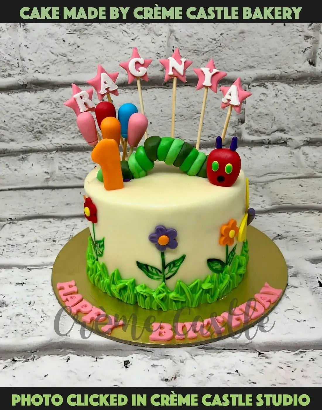 Caterpillar Design Cake - Creme Castle
