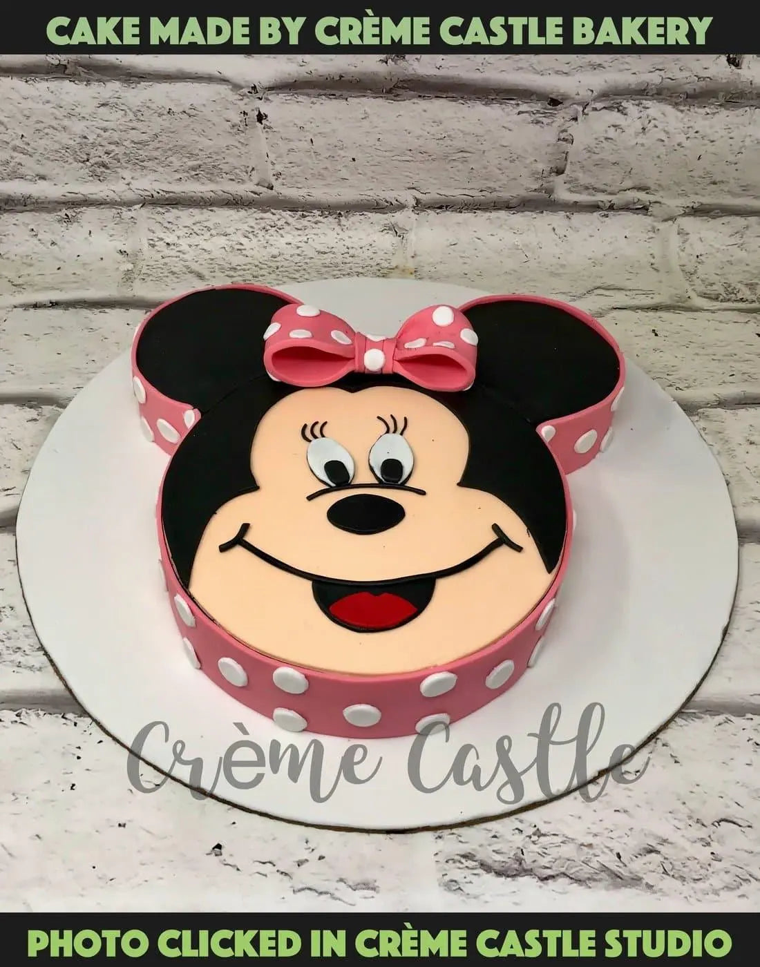 Minnie Face Design Cake - Creme Castle