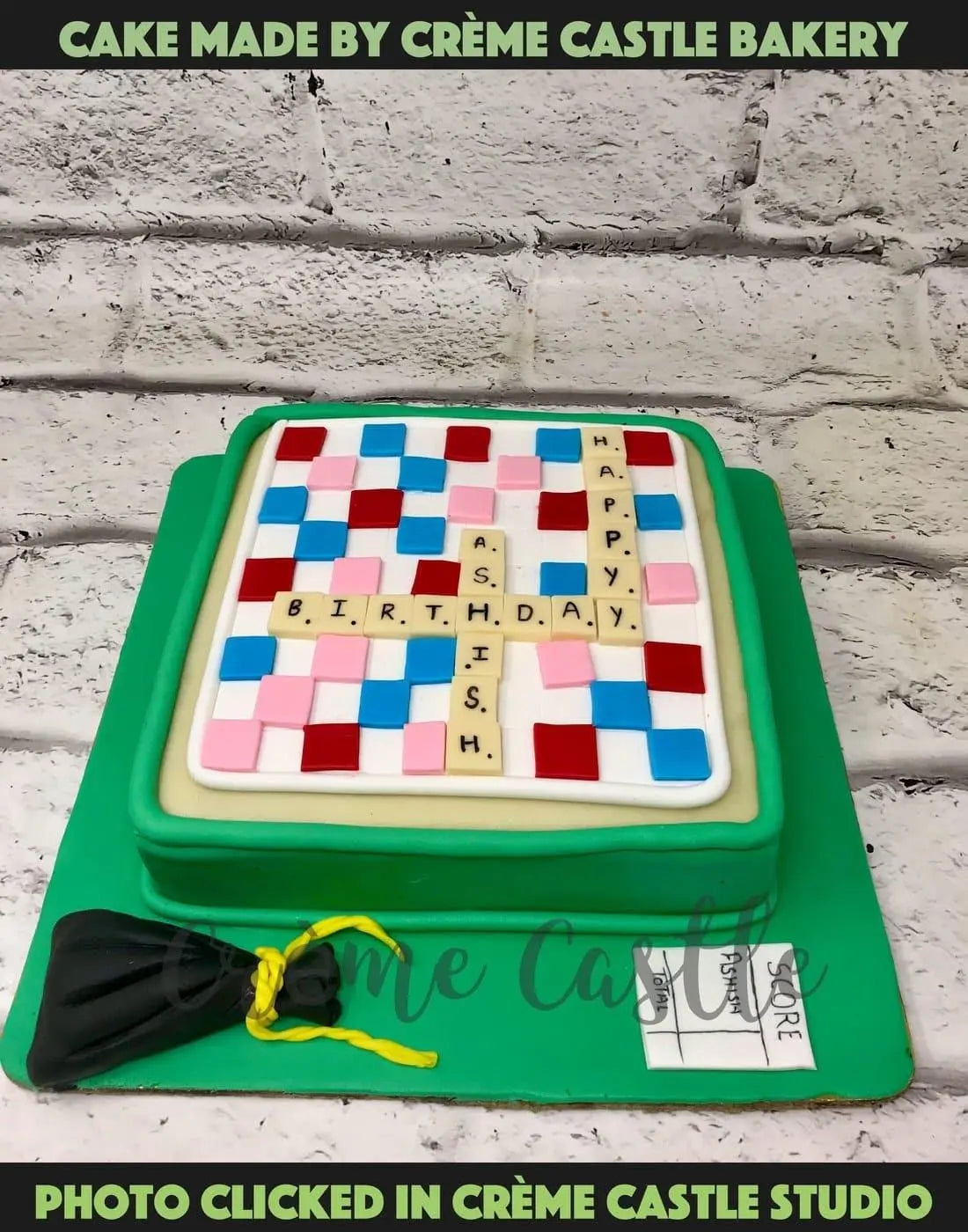 Scrabble Design Cake - Creme Castle