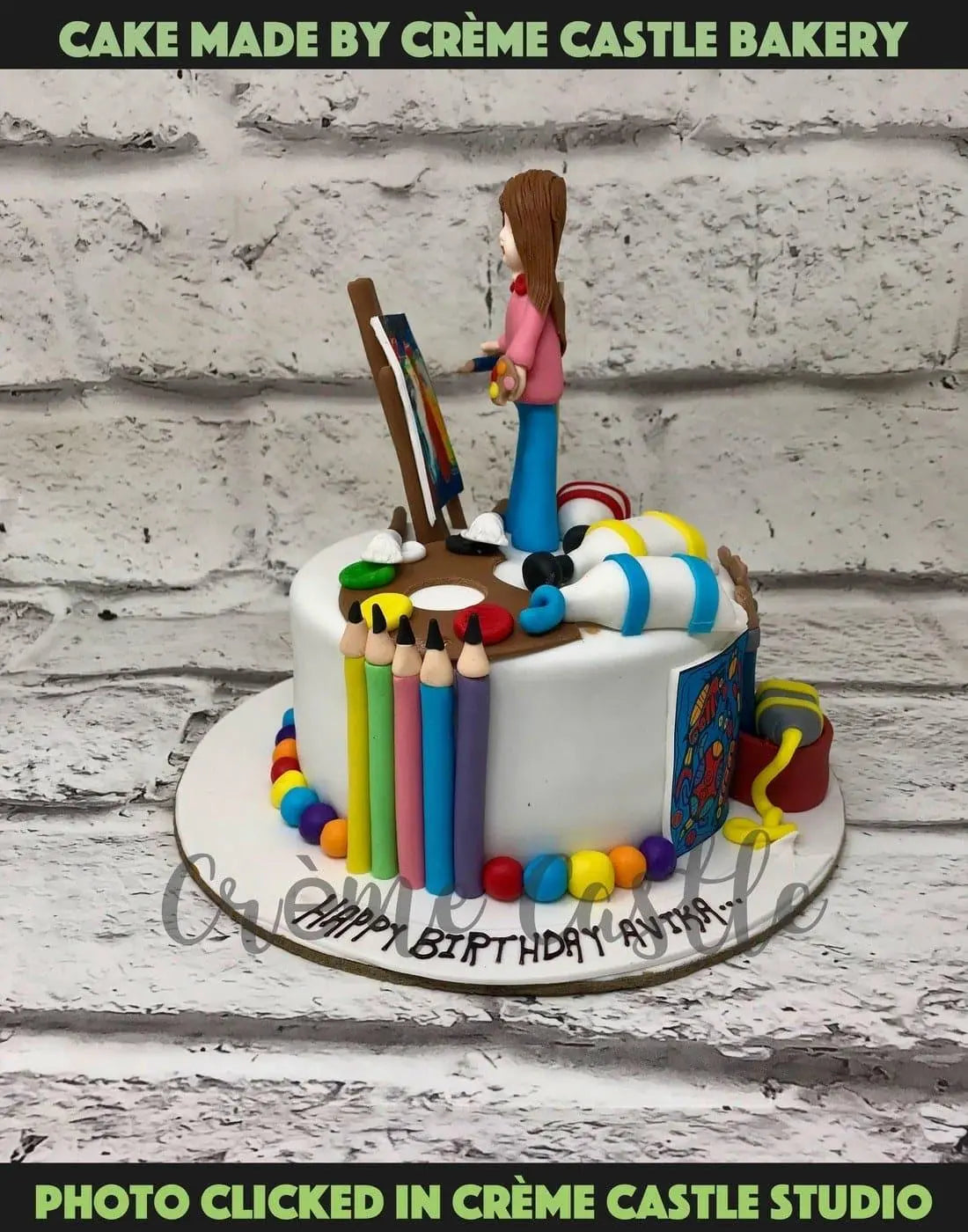 Artist Theme Cake in Painting by Creme Castle