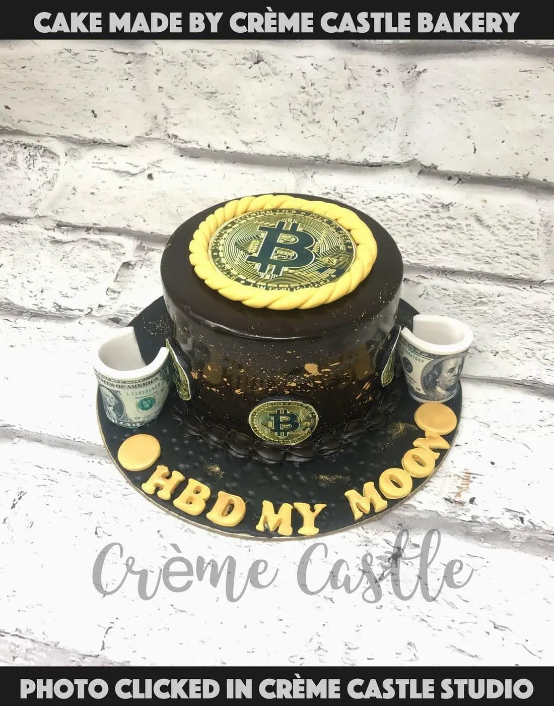 Bitcoin Cake Gold - Creme Castle