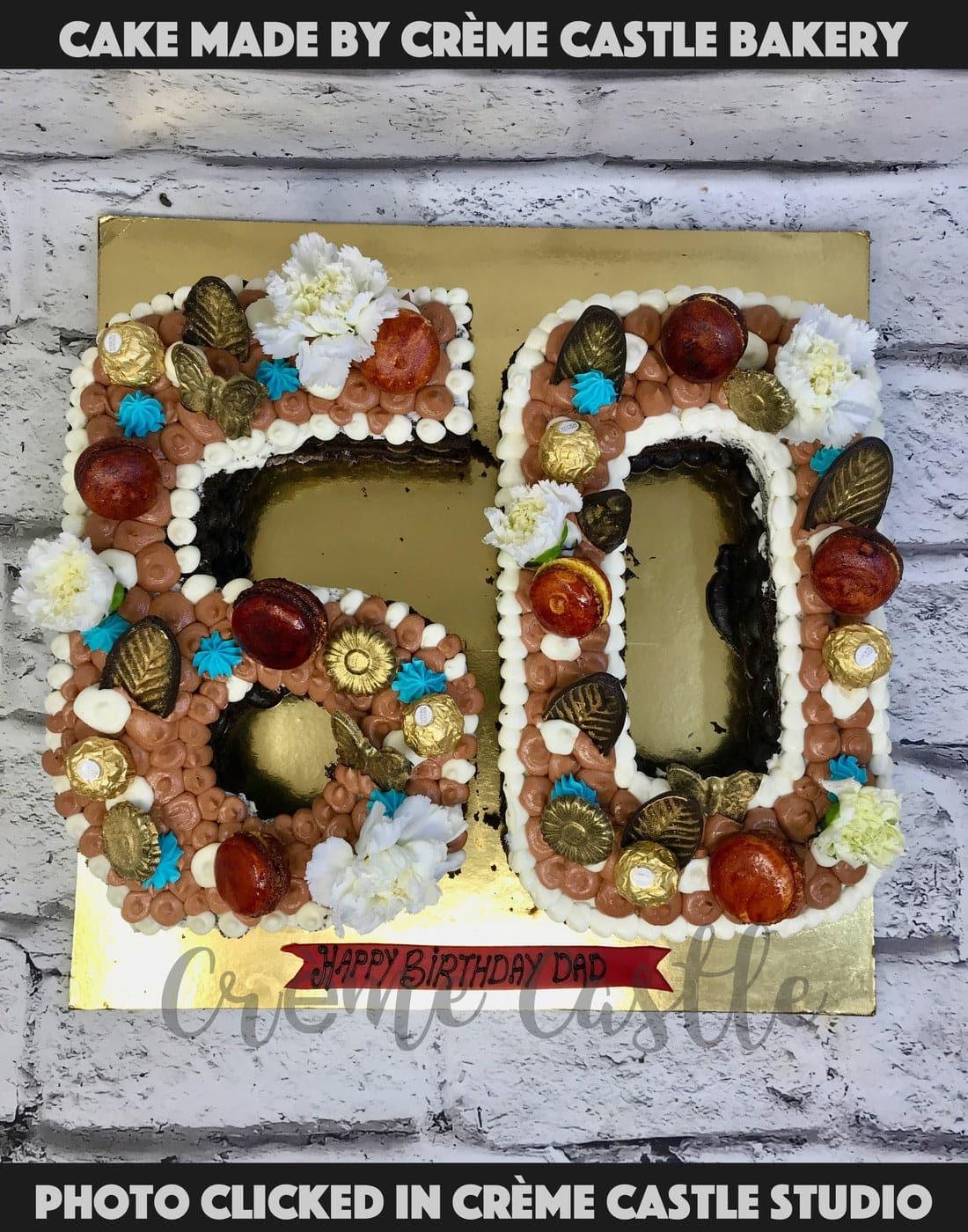 60th Birthday Cake in Open Cake by Creme Castle