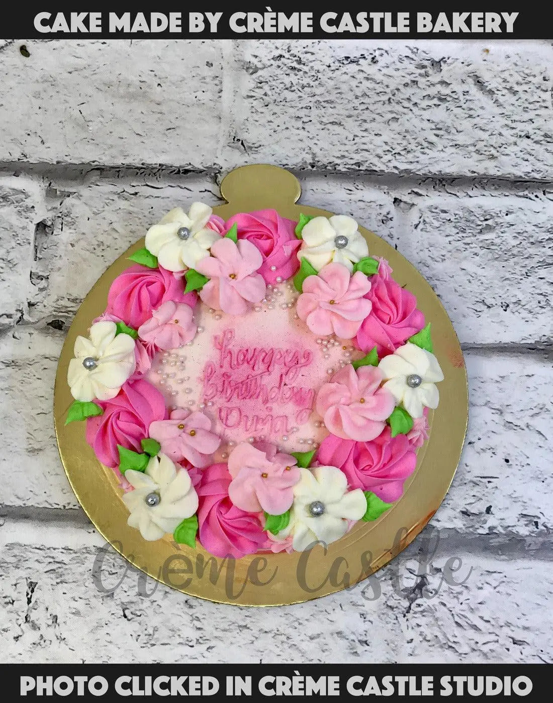 Floral Wreath Cake - Creme Castle
