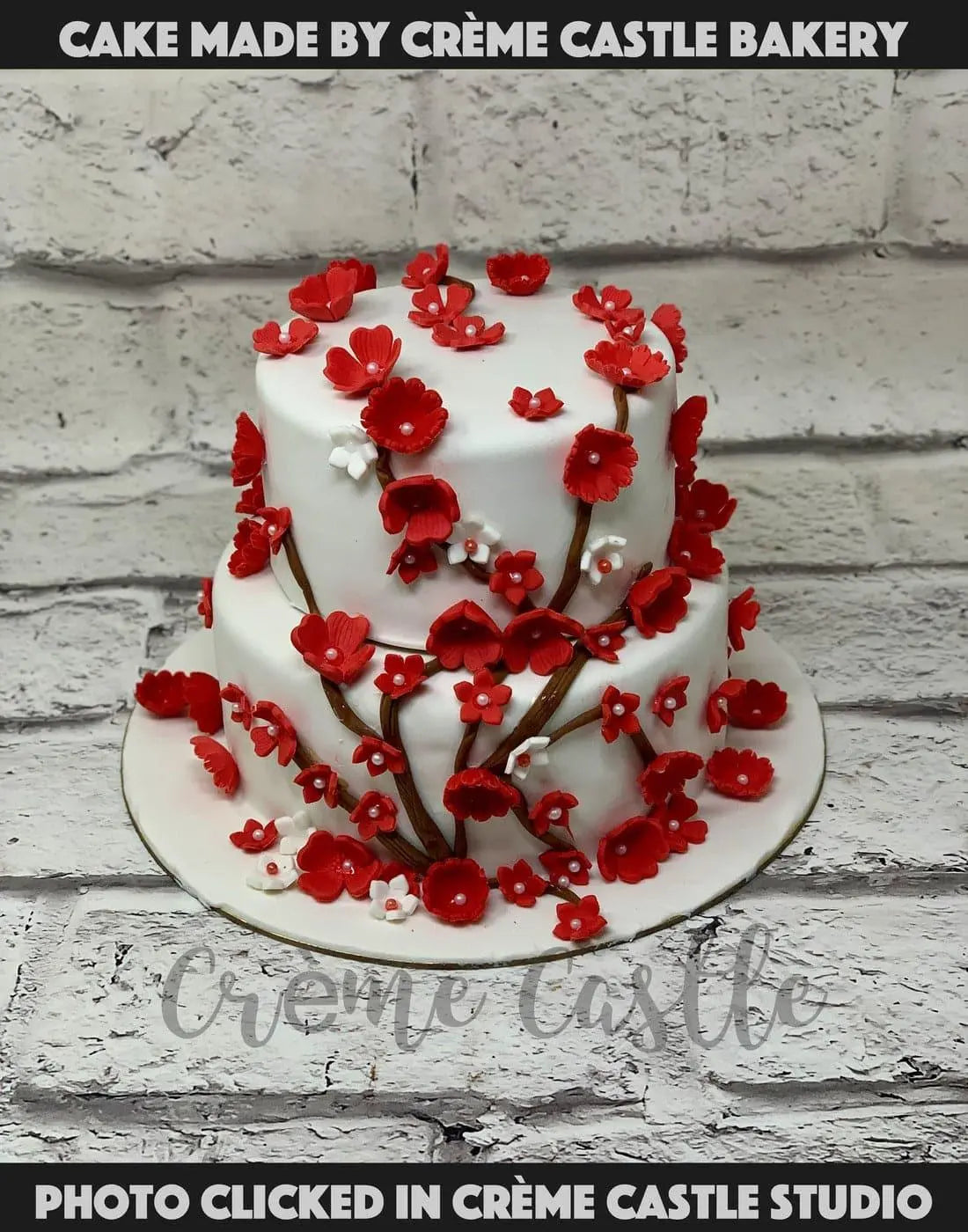Cherry Blossom on Ice Cake - Creme Castle