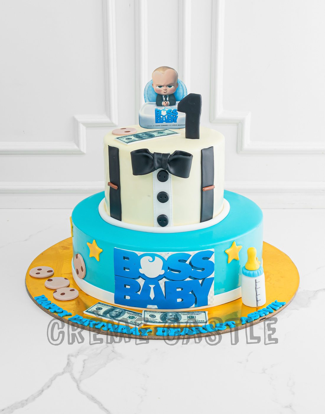 Boss Baby Milk and Cookie Cake - Creme Castle