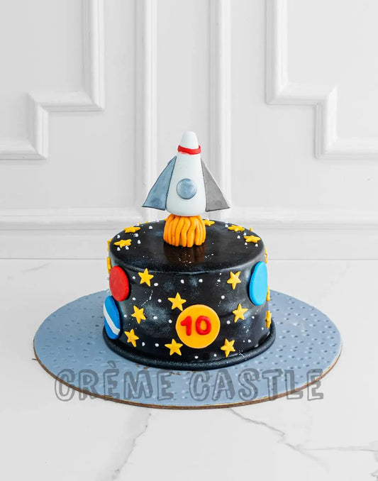 Rocket in Space Cake - Creme Castle