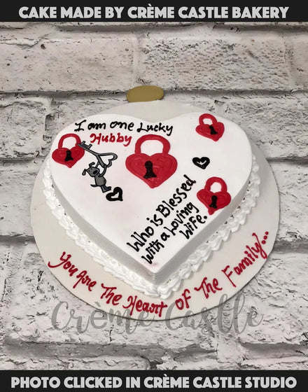 Lock and Key Heart Cake - Creme Castle