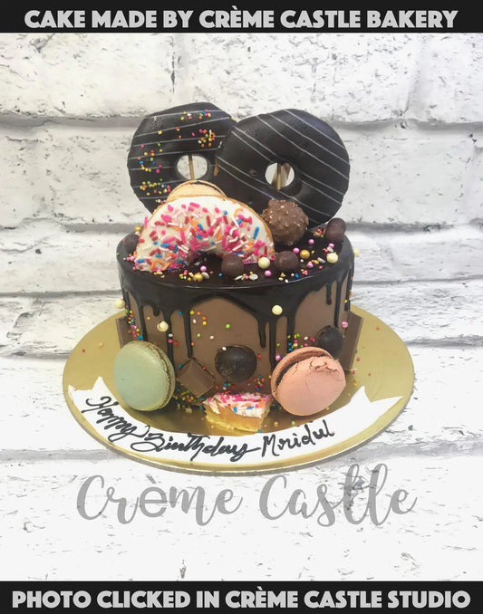 Donut Macaron Cake - Creme Castle