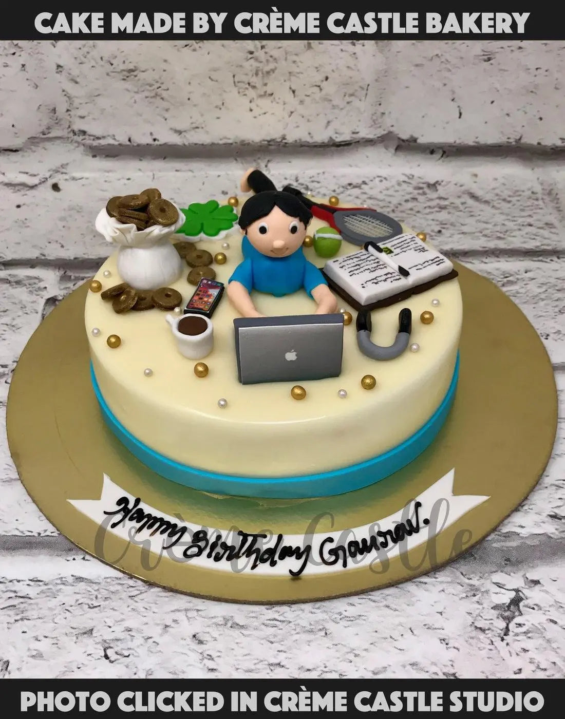 Work and Play Cake - Creme Castle