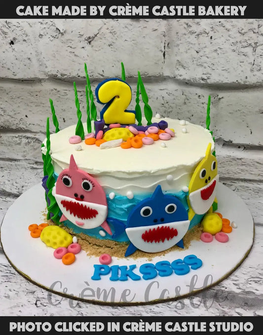 Baby Shark Face Cake