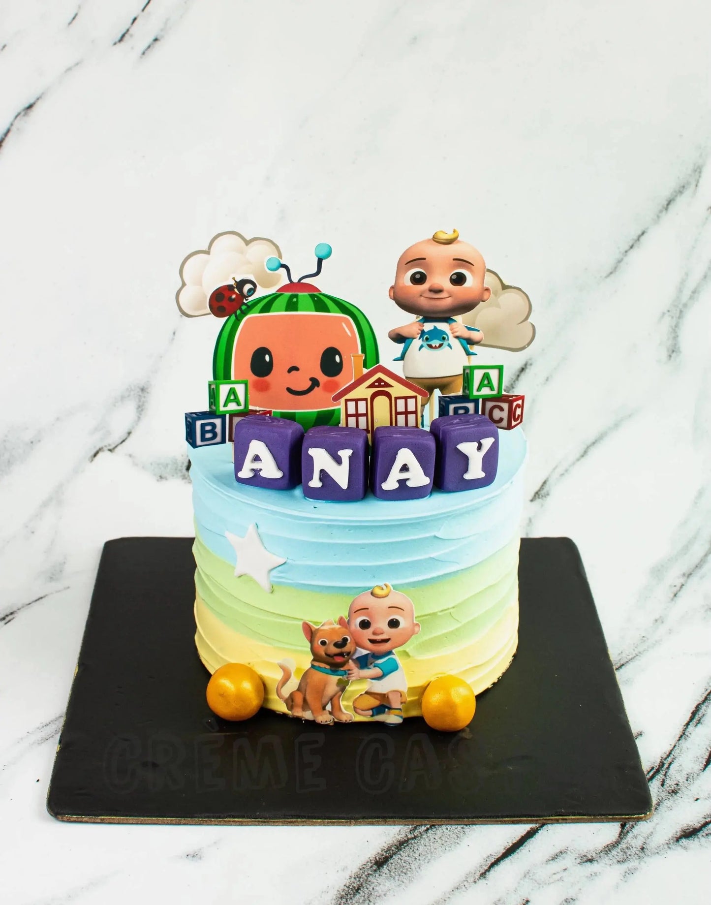 Cocomelon Theme Cake with Shading by Creme Castle