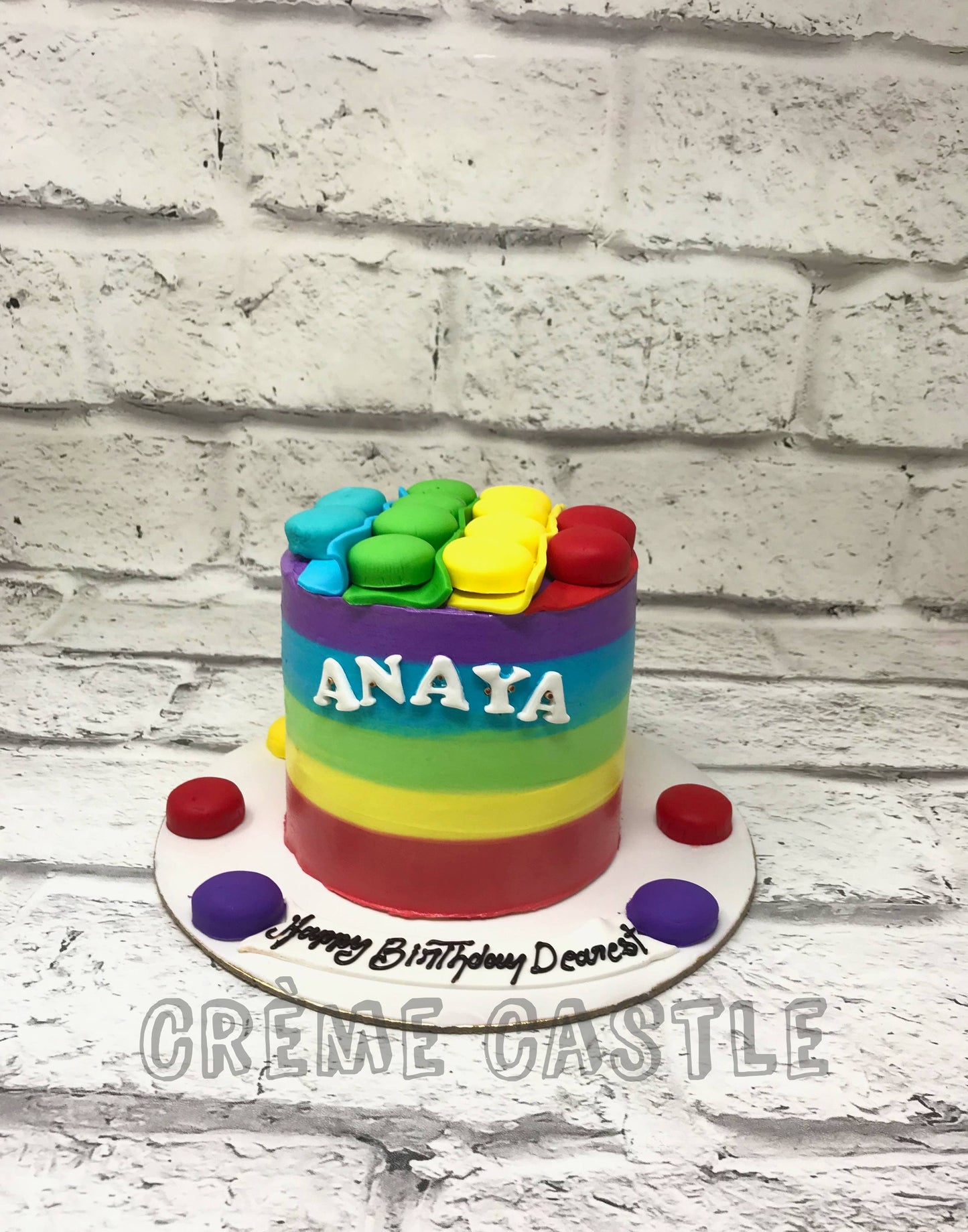 Rainbow Pop It Cake Creme Castle