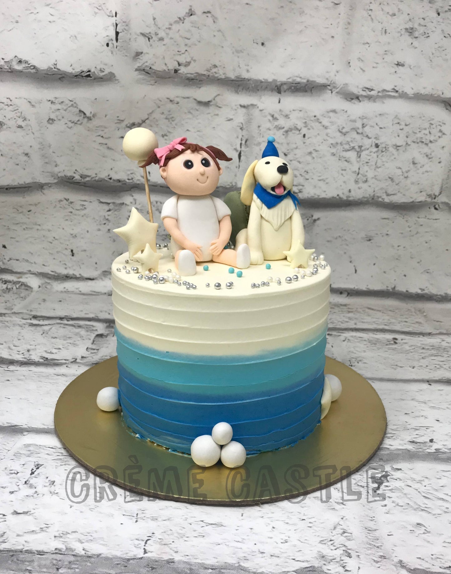 Girl Pup Cake Creme Castle