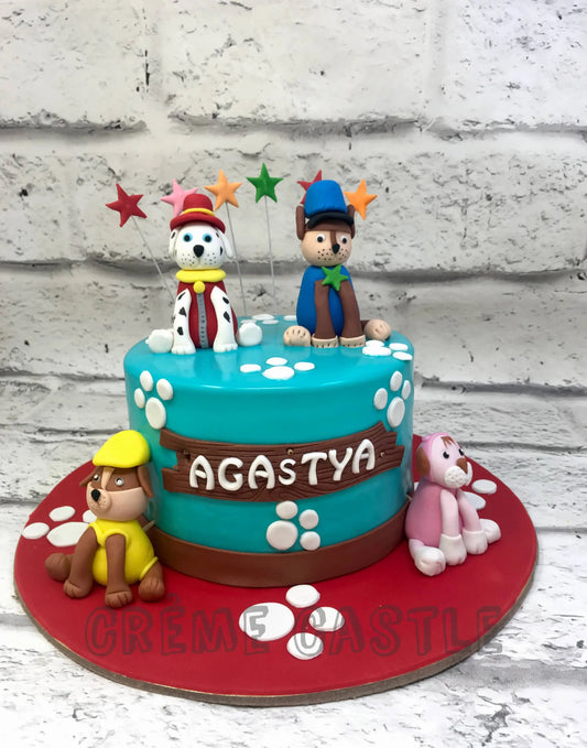 Paw Patrol Theme Cake with Dogs by Creme Castle
