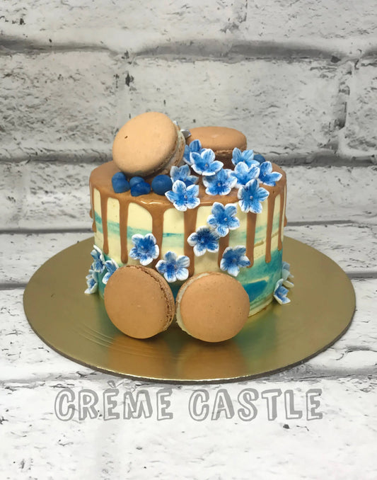 Floral Pattern Macaron Cake