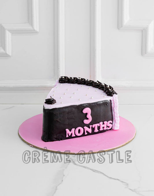 3 Months Slice Cake Creme Castle