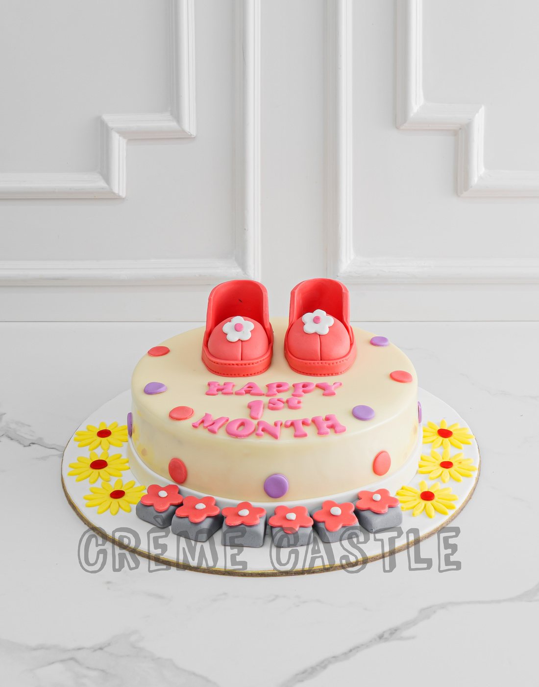 Pink baby Shoes Cake