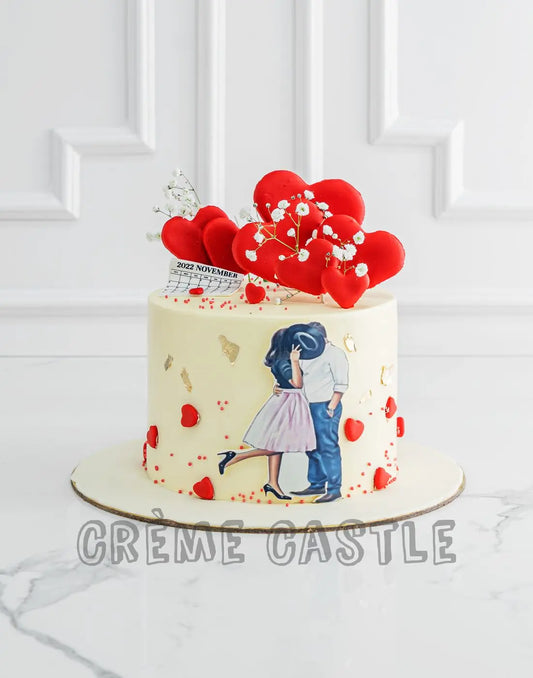Kiss Couple Cupid Cake
