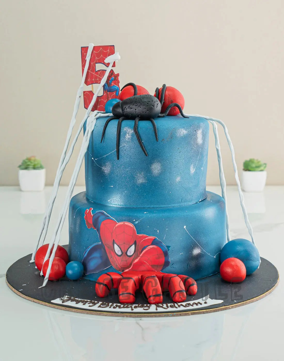 2 Tier Spider Man Cake - Creme Castle