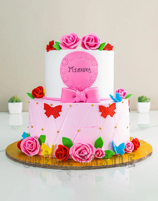 Pink Theme Girl Cake