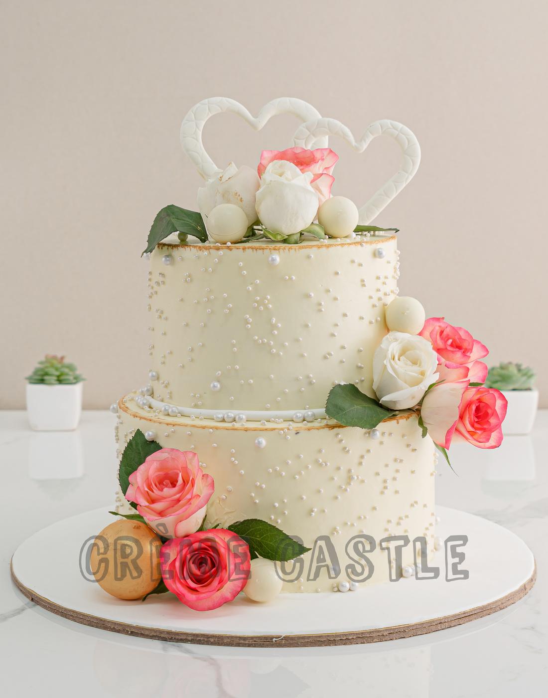Floral Bunch Wedding Cake