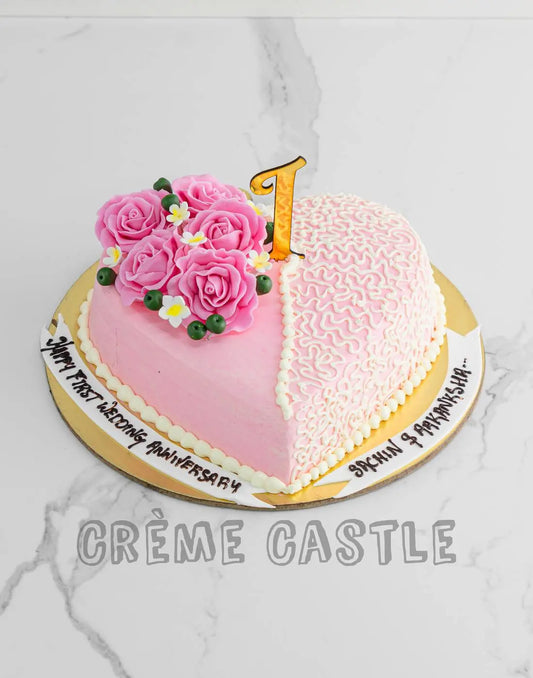 1st Anniversary Wedding Cake - Creme Castle