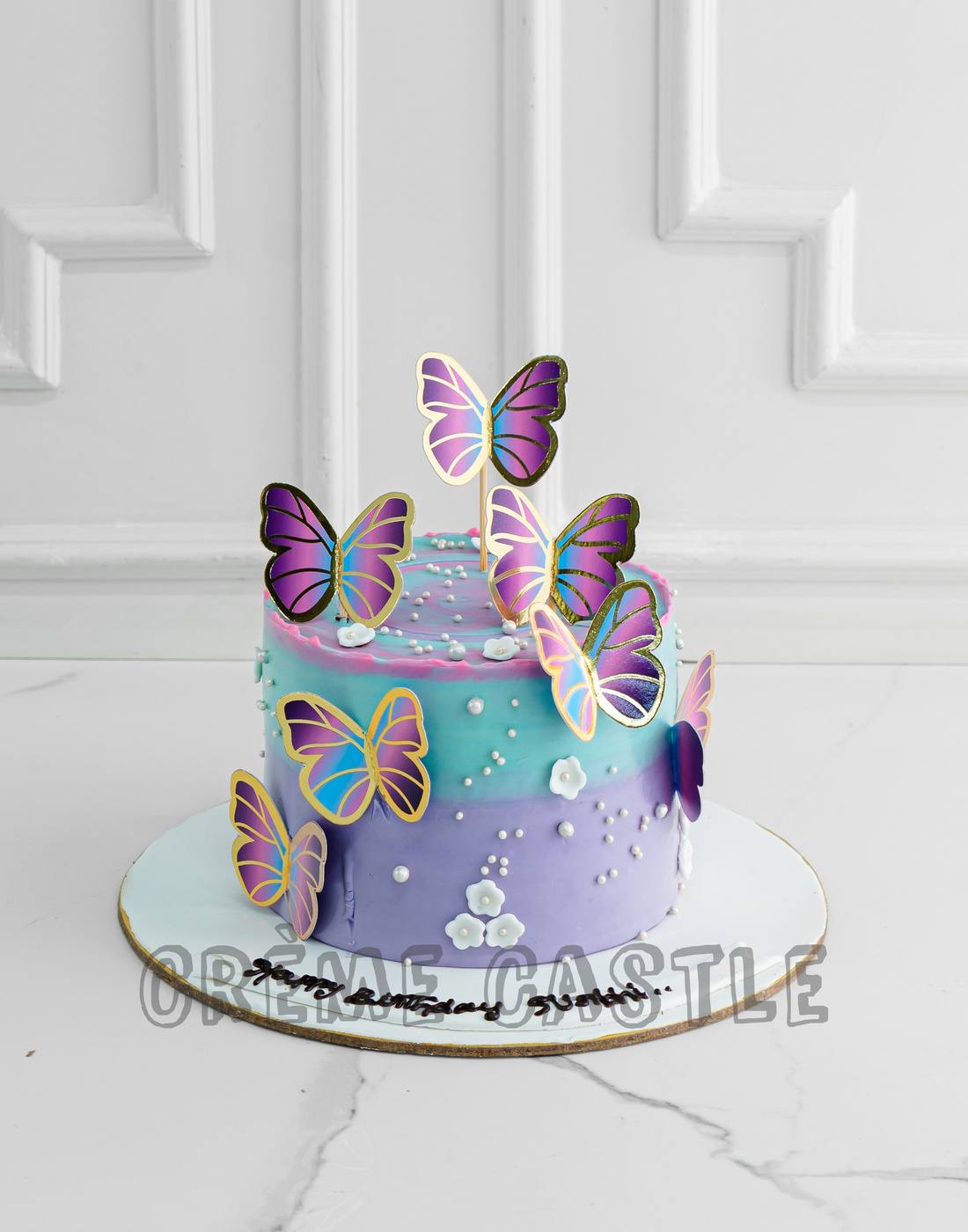 Ombre Butterfly Birthday Cake
