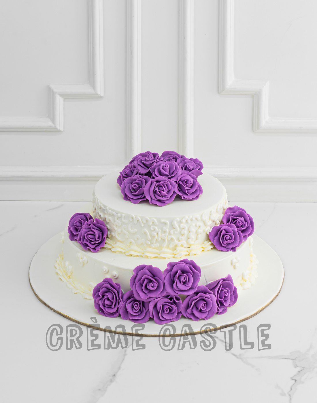 Purple Wedding Cake - Creme Castle