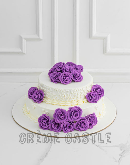Purple Wedding Cake - Creme Castle