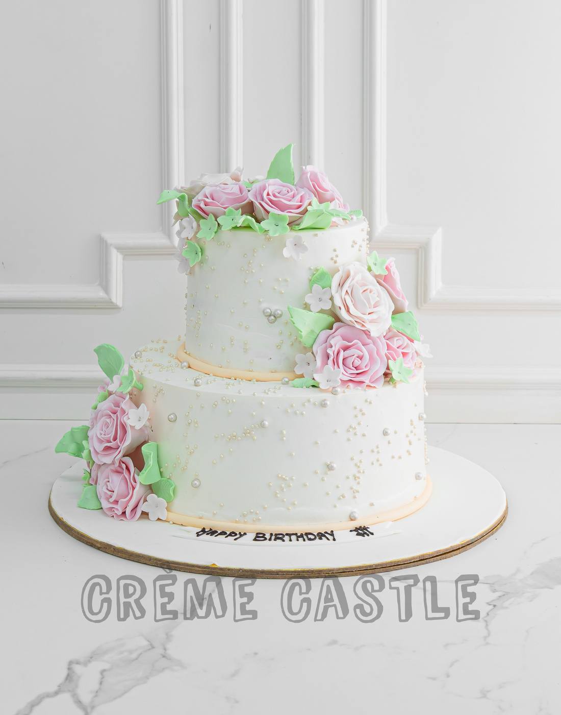 Creamy Wedding Cake - Creme Castle