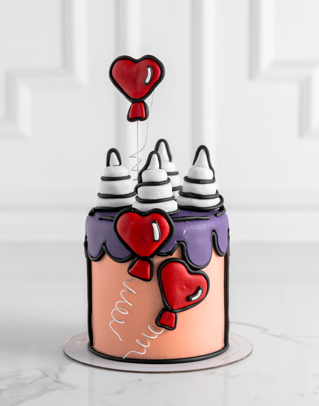 Comic Valentine Cake - Creme Castle
