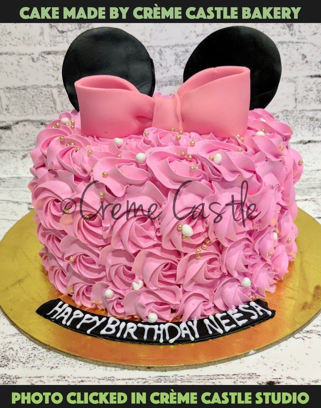 Minnie Mouse Cream Cake. Cake Designs for Baby Girl. Noida & Gurgaon