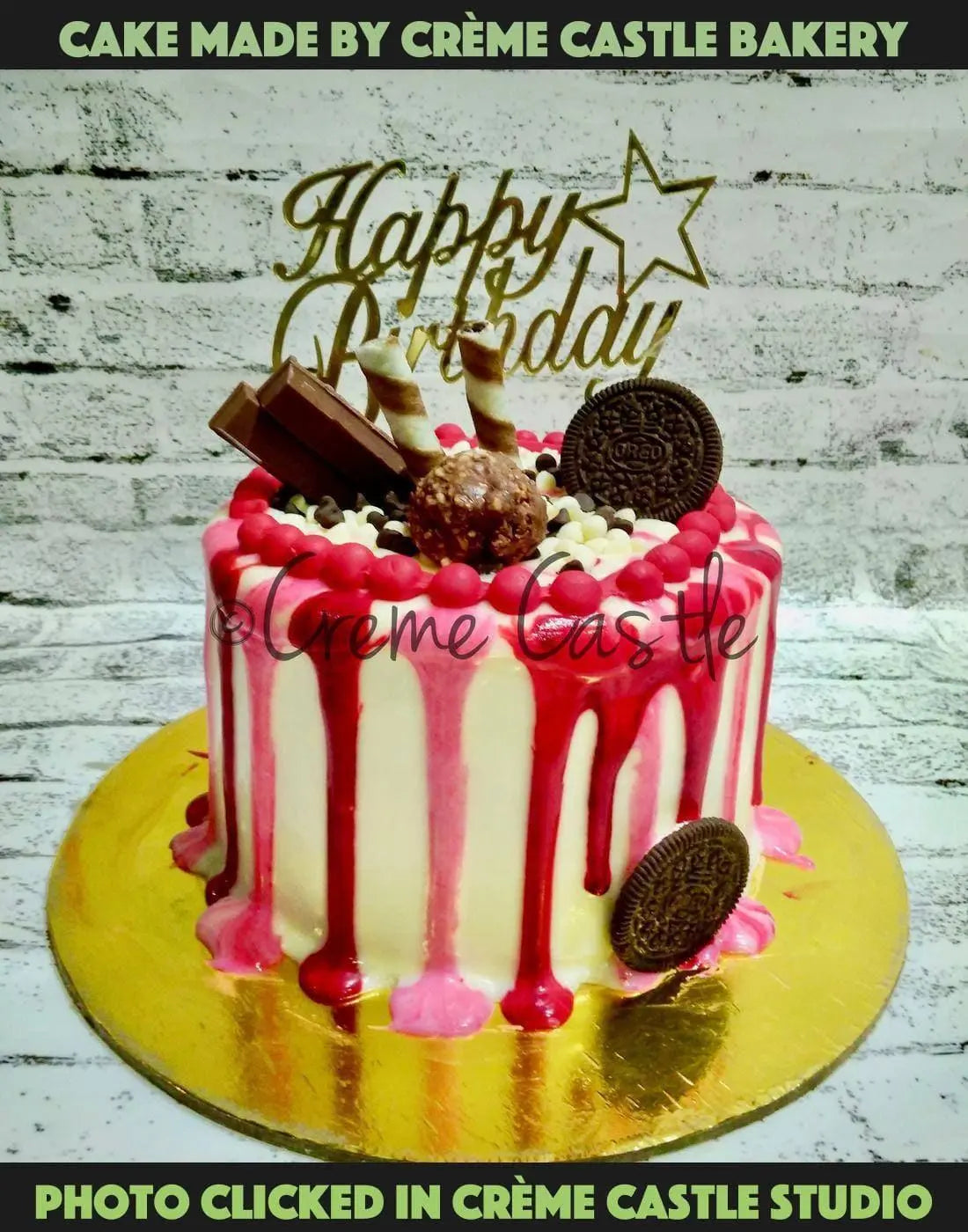 Drip Birthday Cake - Creme Castle