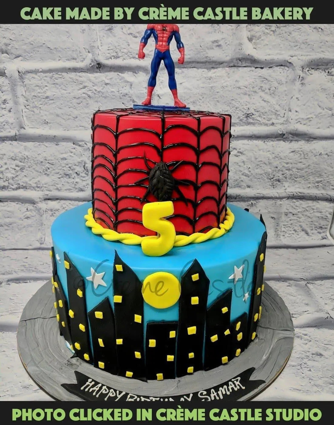 Spider man 2 Tier cake - Creme Castle