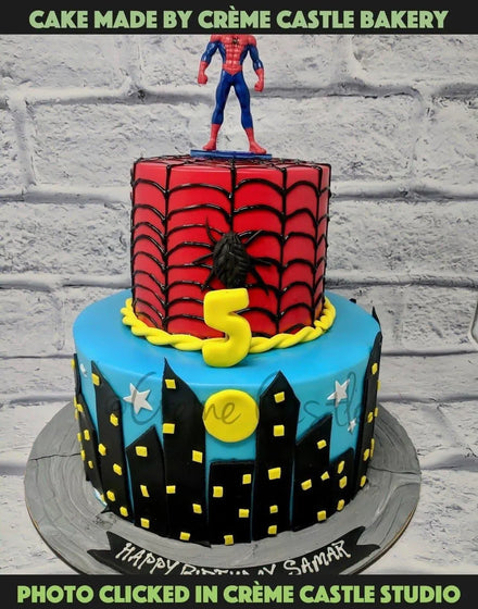 Spider man 2 Tier cake - Creme Castle